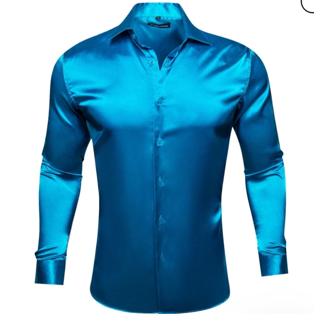 NWT Barry Wang men's silk shirt size small
